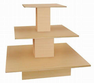 Only Hangers 3 Tier Display Tables in Black, White, or Maple - Available in Oval, Rectangular or Square