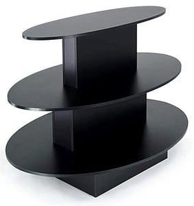 Only Hangers 3 Tier Display Tables in Black, White, or Maple - Available in Oval, Rectangular or Square