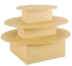 Only Hangers 3 Tier Display Tables in Black, White, or Maple - Available in Oval, Rectangular or Square