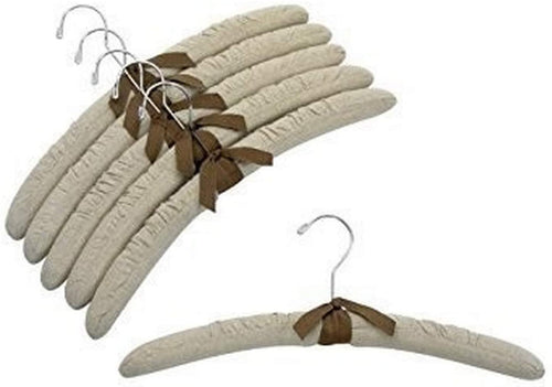 Premium Heavy Duty Thick Satin Padded Hangers Anti Slip - Ivory, Set of 12  - Bed Bath & Beyond - 15219952