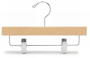 12 Children's Wooden Hanger with Chrome Pant Clips