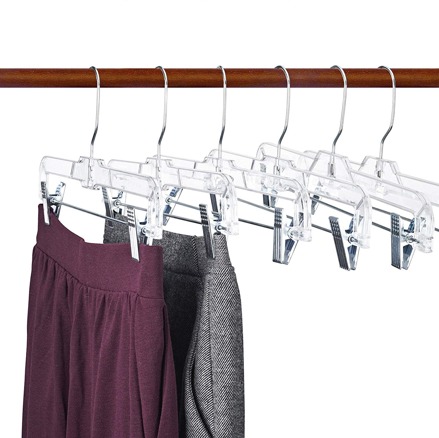8 inch White Children's Plastic Skirt and Pants Hangers