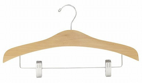 OSTO Natural Wooden Kids Clothes Hangers with Clips 10-Pack  OWC-125-10-NAT-H - The Home Depot