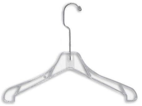 17 Wooden Coat Hanger - Black with Chrome Clips