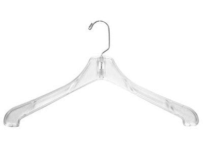 17 inch Break-Resistant Clear Plastic Dress Hangers