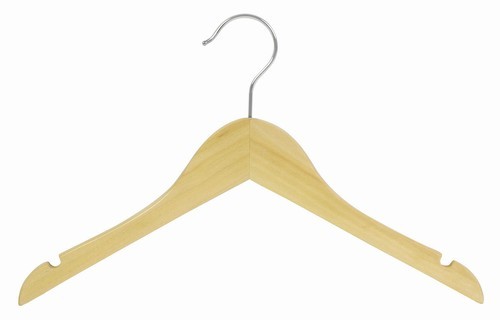 14 inch Junior Wooden Hanger with Clips 25 Pack, Kids Children Teen Solid  Wood Shirt Pants Coat Hangers, White Finish