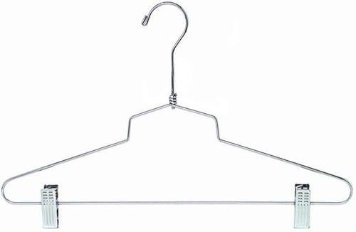 14 inch White Shirt Hangers Metal Clips