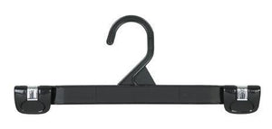 International Hanger, Black Plastic Tubular Clothes Hangers with Pant Bar  and Hooks for Straps, 36 Pack